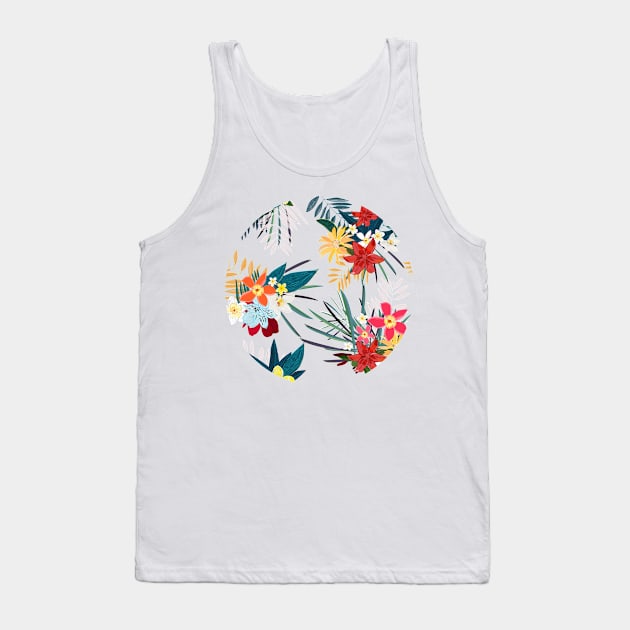 Frangipani, lily palm leaves tropical vibrant summer flower Tank Top by GULSENGUNEL